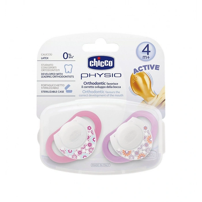 Chicco Physio Kauçuk Emzik 4+ ay - Pembe