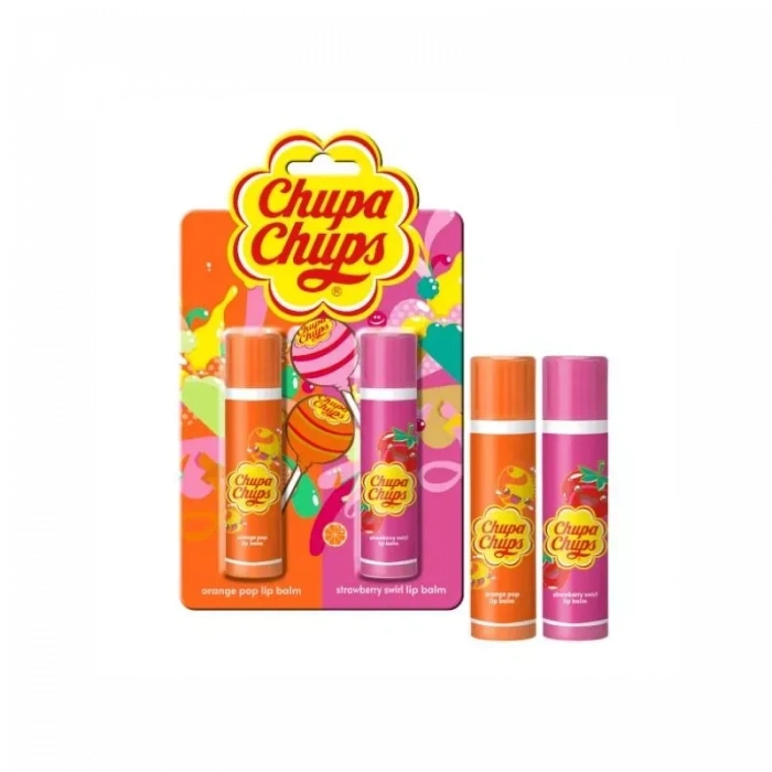 Chupa Chups Lip Balm 2 li Dudak Bakım Kremi 4gr - Çilek Ve Portakal