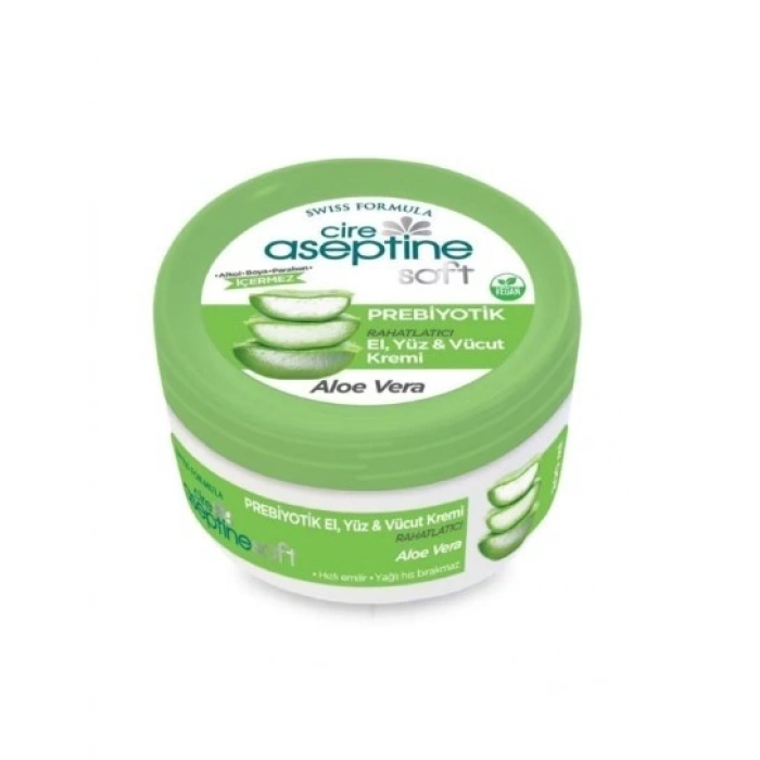 Cire Aseptine Soft Aloe Vera Özlü Rahatlatıcı Besleyici Prebiyotikli Krem 200 ml