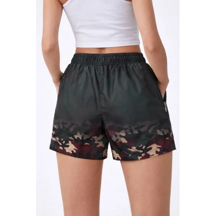 Deniz Şortu Fermuarlı Cepli File Astarlı Hızlı Kuruyan Premium - Siyah