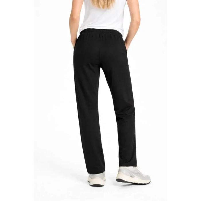 Düz Paça Beli Lastikli İpli Günlük Spor Eşofman Altı Rahat Fit - Siyah