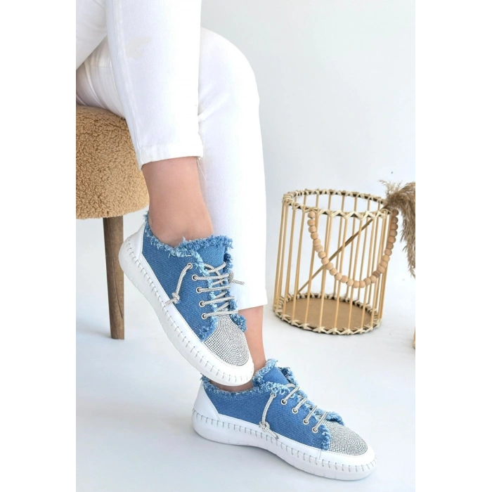 Enber Mavi Kot Bağcıklı Spor Ayakkabı