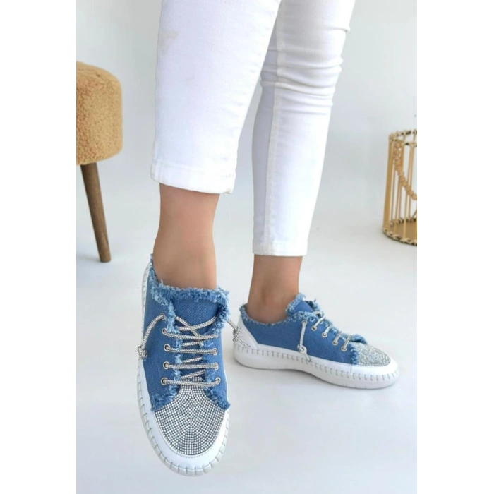 Enber Mavi Kot Bağcıklı Spor Ayakkabı