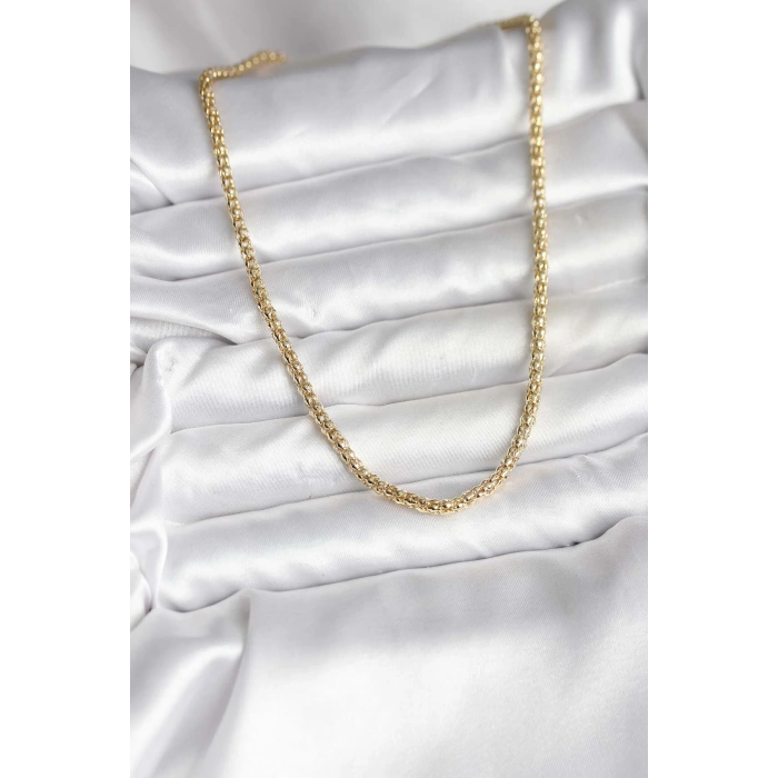 Erb 14K Gold Renk Kaplama Boru Zincir Model CM Kadın Kolye