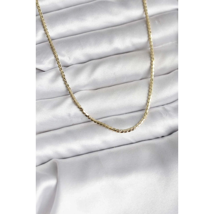 Erb 14K Gold Renk Kaplama Ezme Zincir Model CM Kadın Kolye