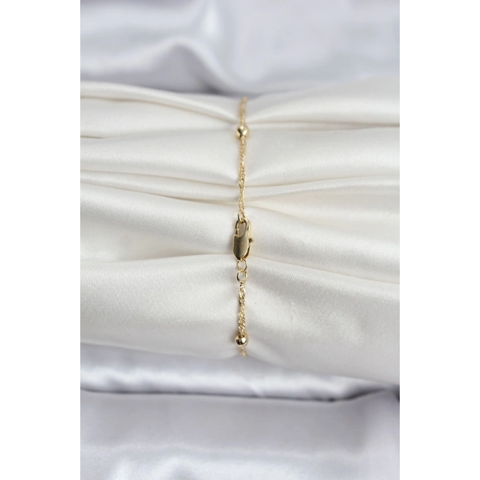 Erb 14K Gold Renk Kaplama Topçuklu Model CM Kadın Bileklik