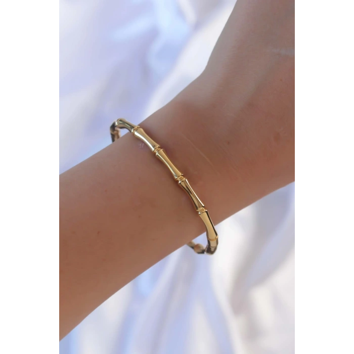Erb 316L Çelik Altın Renk Kemik Model Bileklik