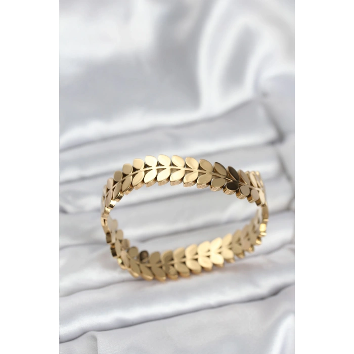 Erb 316L Çelik Başak Model Kadın Kelepçe Bileklik