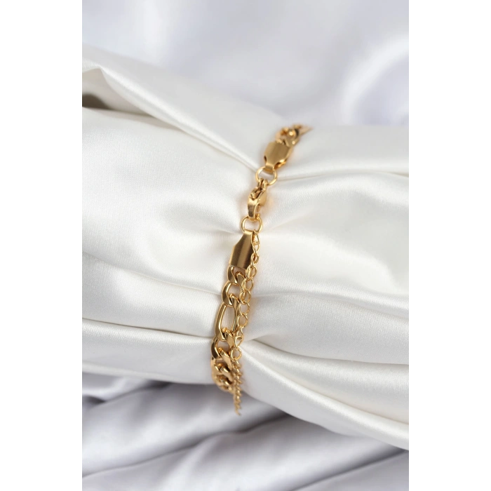 Erb 316L Çelik Gold Renk Oval Yazı Yazmaya Uygun Kadın Bileklik