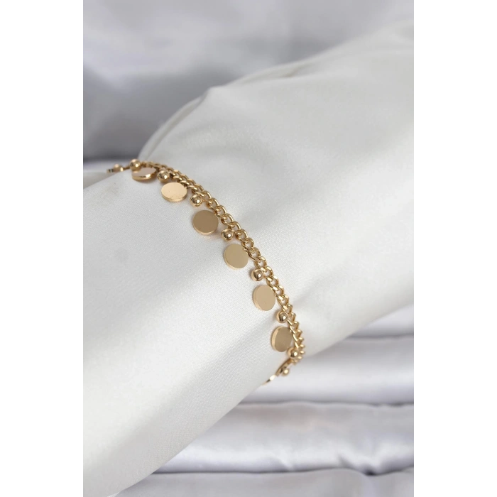 Erb 316L Çelik Gold Renk Pullu Model Kadın Bileklik