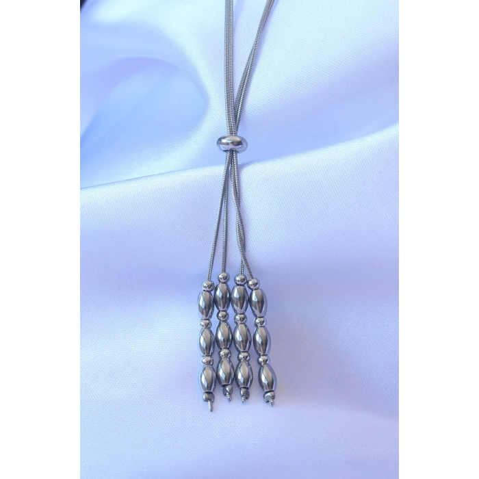 Erb 316L Çelik Gümüş Renk Boyu Ayarlanabilir Sallantılı Model Kolye