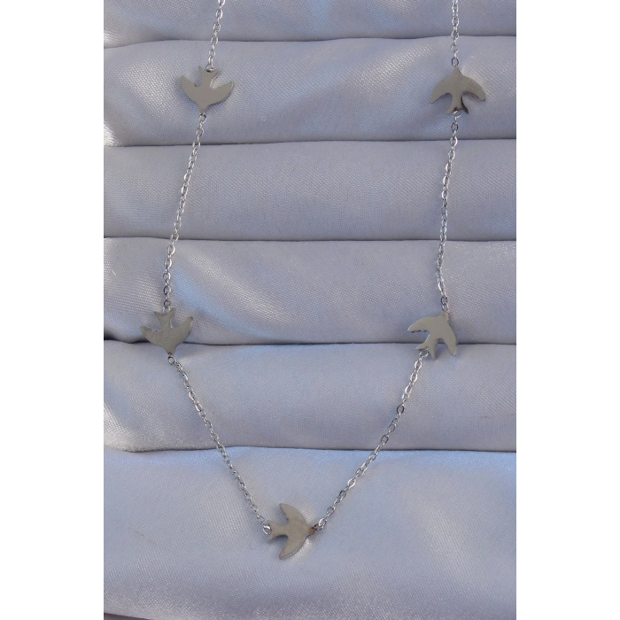 Erb 316L Çelik Gümüş Renk Kuş Model Kolye