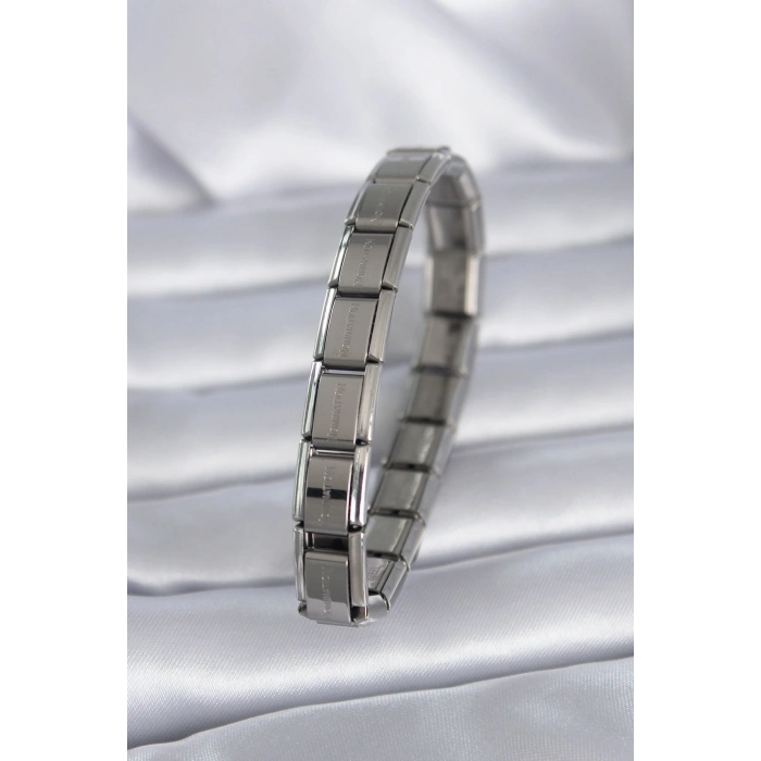 Erb 316L Çelik Gümüş Renk Yazılı Nomination Model Kadın Bileklik