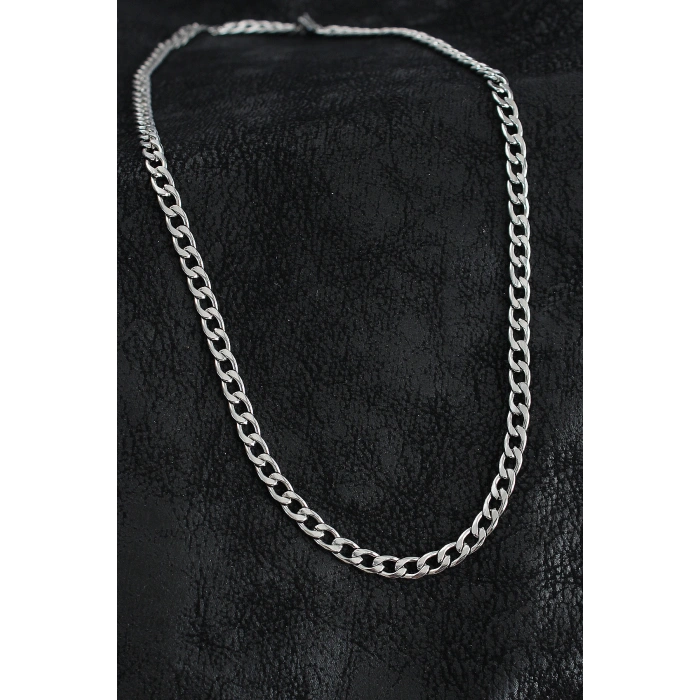 Erb 316L Çelik Kalın Klasik Zincir Model Gümüş Renk Erkek Kolye