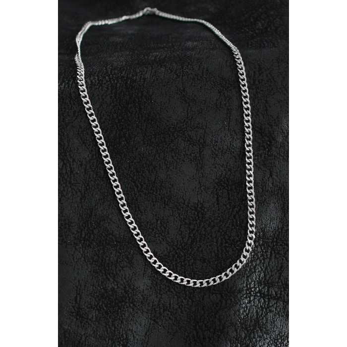 Erb 316L Çelik Klasik Zincir Model Gümüş Renk Erkek Kolye