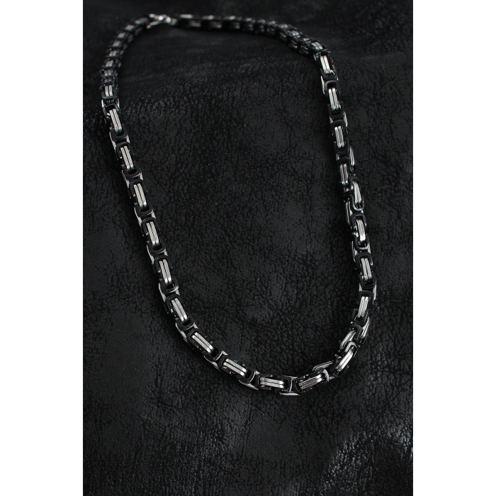 Erb 316L Çelik Kral Zincir Model Gümüş Renk Erkek Kolye