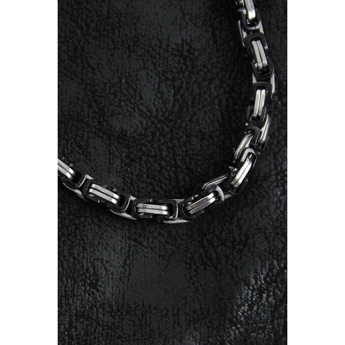 Erb 316L Çelik Kral Zincir Model Gümüş Renk Erkek Kolye