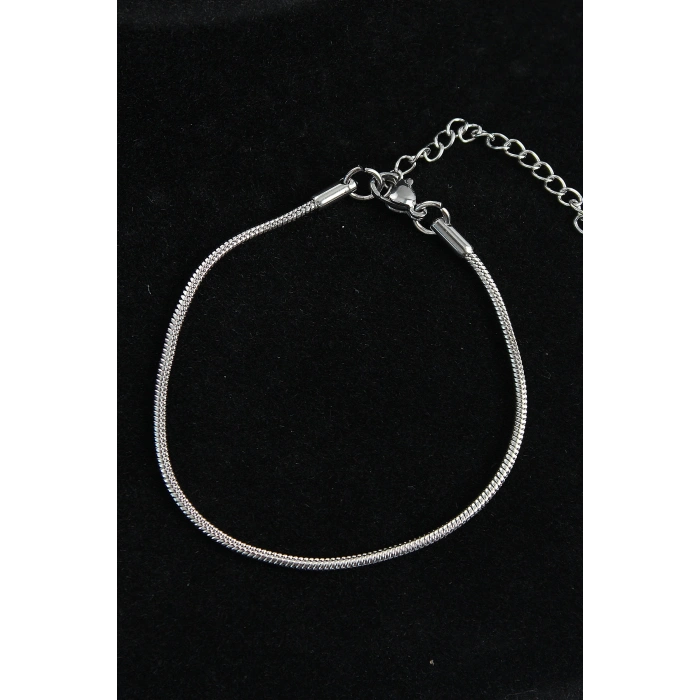 Erb 316L Çelik Oval İtalyan Model Gümüş Renk Erkek Bileklik