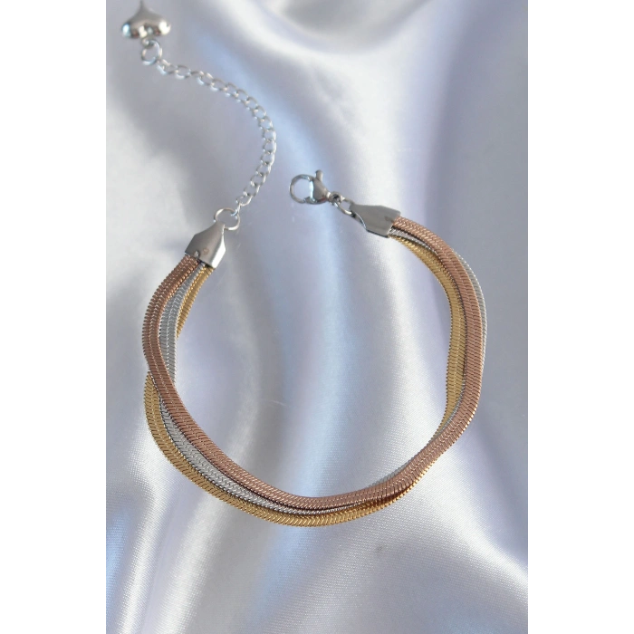 Erb 316L Çelik Renkli İtalyan Zincir Model Çoklu Bileklik