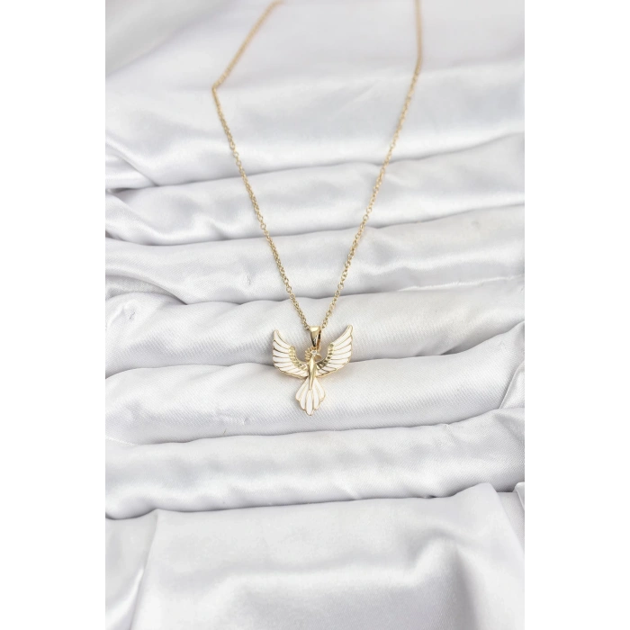 Erb 316L Çelik Zincir Gold Renk Anka Kuşu Model Kadın Kolye