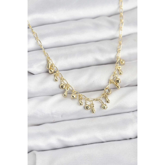 Erb 316L Çelik Zincir Gold Renk Kadın Kolye