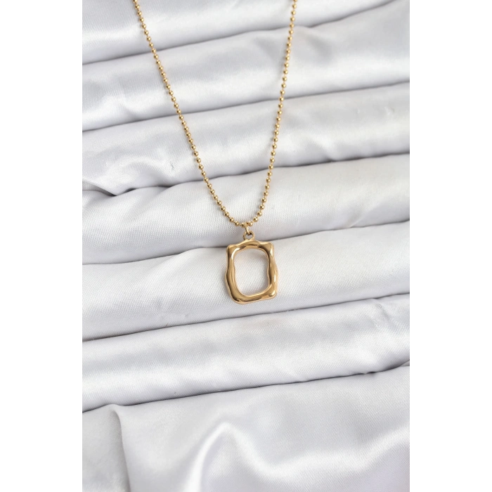 Erb 316L Çelik Zincir Gold Renk Model Kadın Kolye