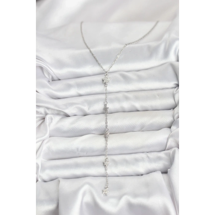 Erb 316L Çelik Zincir Gümüş Renkli Yıldız Model Kadın Y Kolye