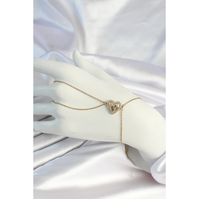 Erb 316L Çelik Zincirli Gold Renk Kalp Figürlü Şahmeran