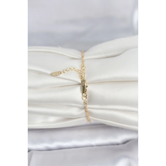 Erb CM 14K Gold Renk Ezme Burgu Zincir Model Kadın Bileklik