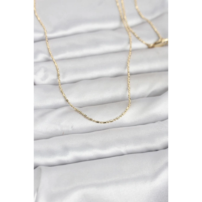 Erb CM 14K Gold Renk Parçalı Topçuk Model 60 Cm Kadın Kolye