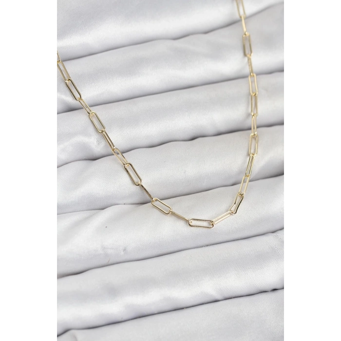 Erb CM 14K Gold Renk Pirinç Ataç Zincir Kadın Kolye