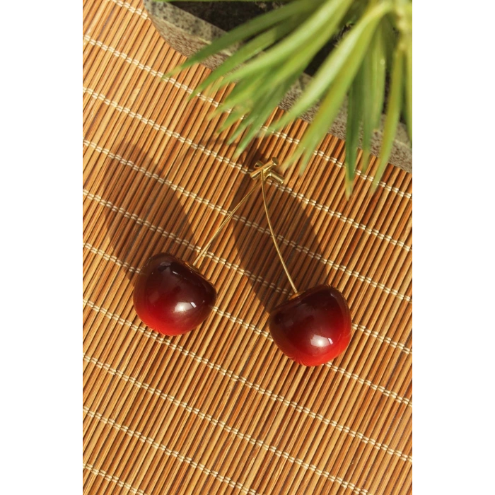 Erb Gold Renk Kiraz Model Kadın Küpe