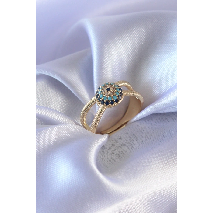 Erb Gold Renk Nazar Boncuk Model Kadın Yüzük