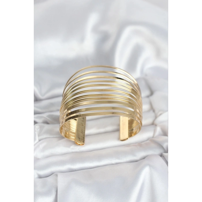 Erb Gold Renk Pirinç Kaburga Model Kadın Bileklik