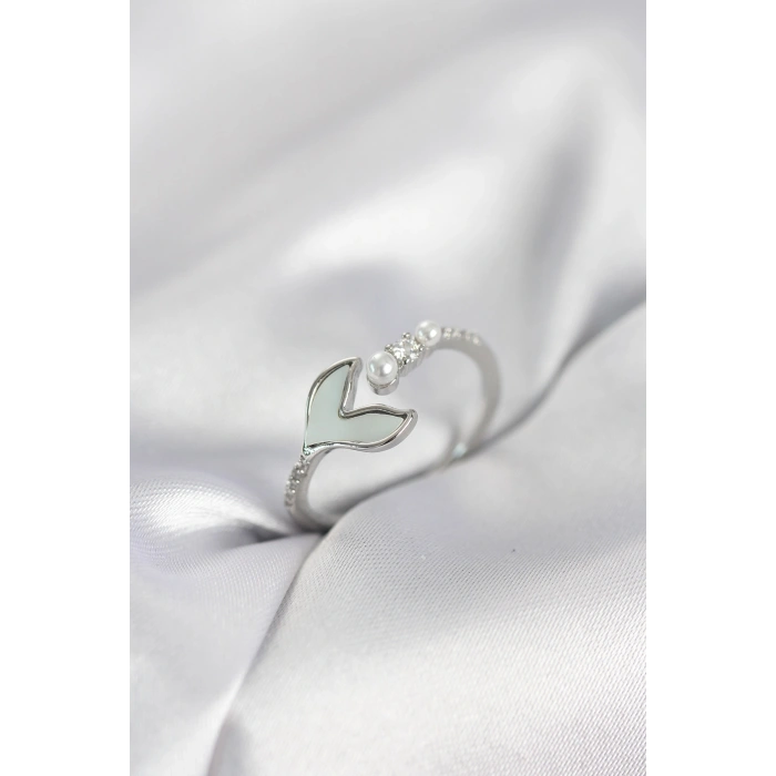 Erb Gümüş Renk Balık Kuyruğu Model Kadın Yüzük