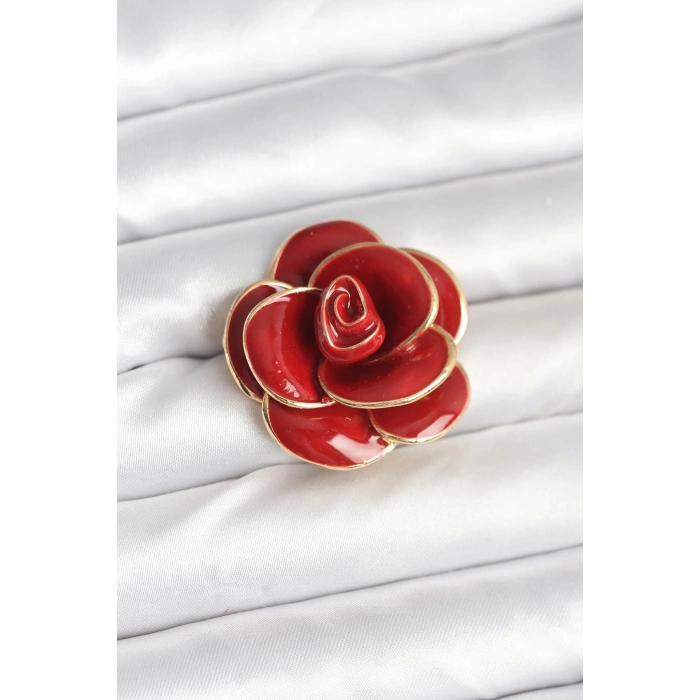 Erb Kırmızı Gül Model Broş