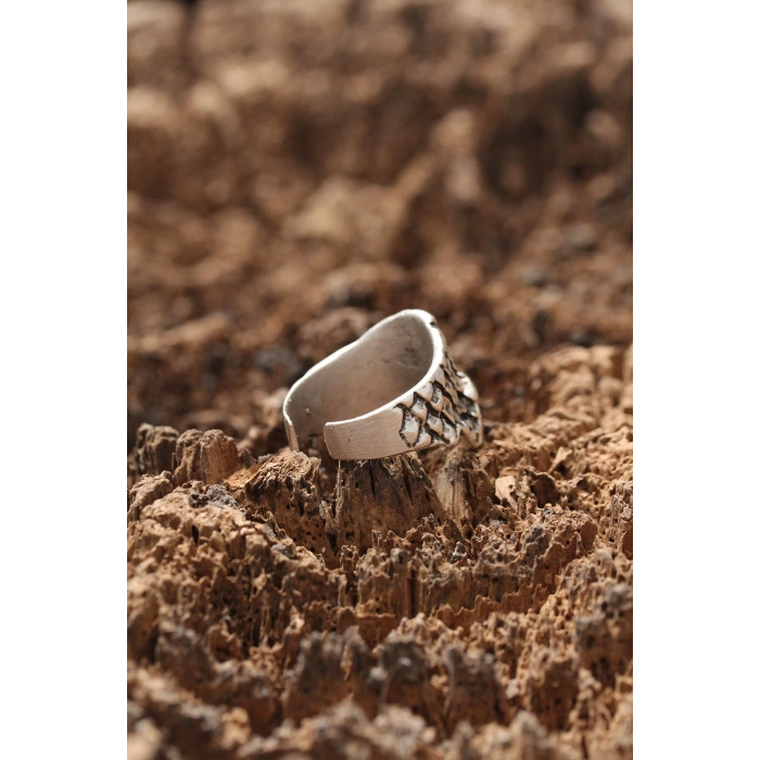 Erb Kuru Kafa Desen Ayarlanabilir Yüzük