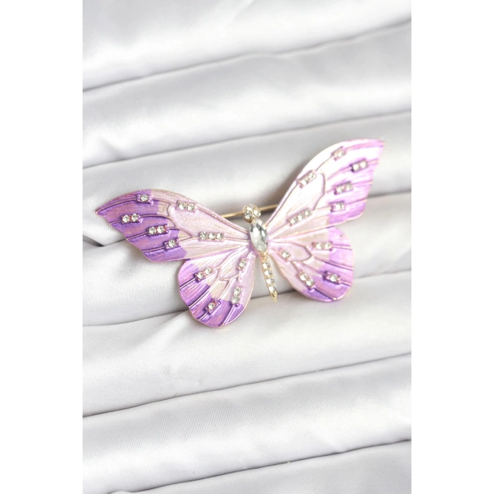 Erb Lila Renk Kelebek Model Broş