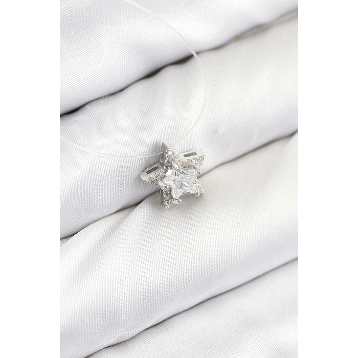 Erb Misineli Yıldız Model Gümüş Renk Hayalet Kolye