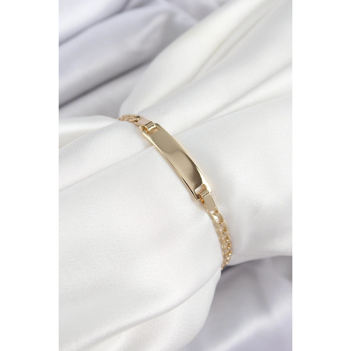 Erb Pirinç Dikdörtgen Model Gold Renk Xuping Bebek Künyesi