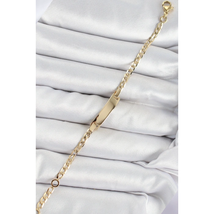 Erb Pirinç Dikdörtgen Model Gold Renk Xuping Bebek Künyesi