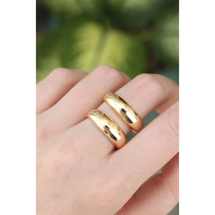 Erb Pirinç Gold Renk Ayarlanabilir Şerit Yüzük