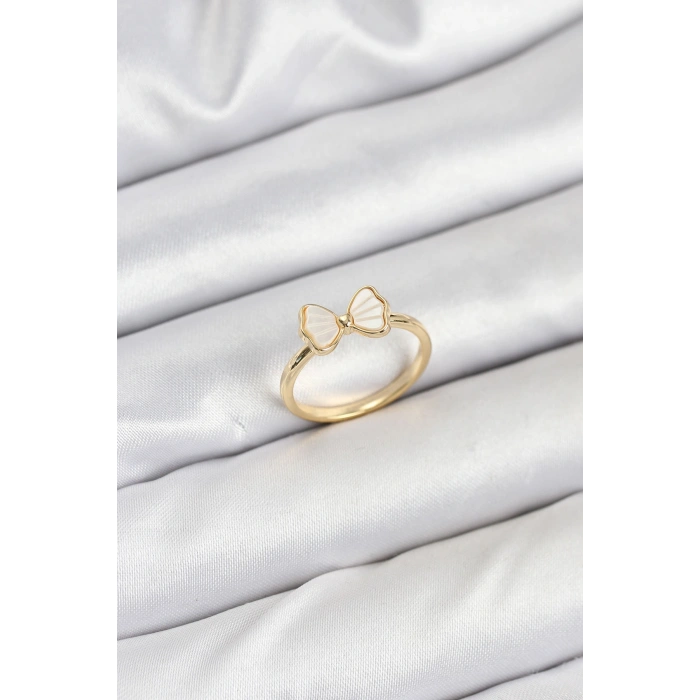 Erb Pirinç Gold Renk Fiyonk Model Kadın Yüzük