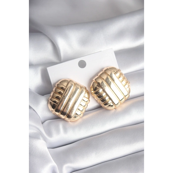 Erb Pirinç Gold Renk İşleme Detay Kadın Küpe