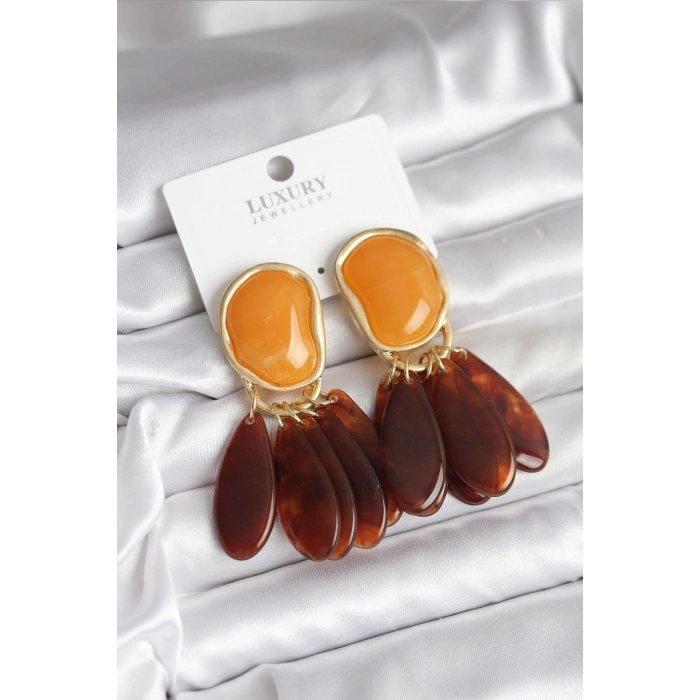 Erb Pirinç Gold Renk Vintage Model Kadın Küpe