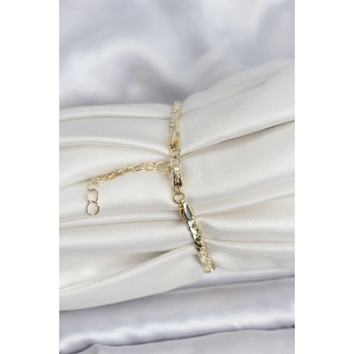 Erb Pirinç Gold Renk Zirkon Taşlı Kadın Bileklik