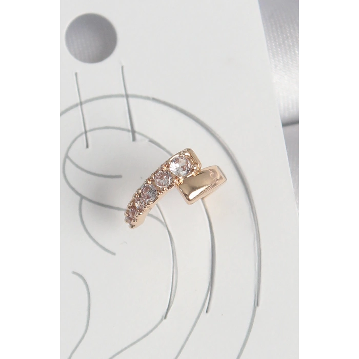 Erb Pirinç Gold Renk Zirkon Taşlı Kadın Kıkırdak Küpe
