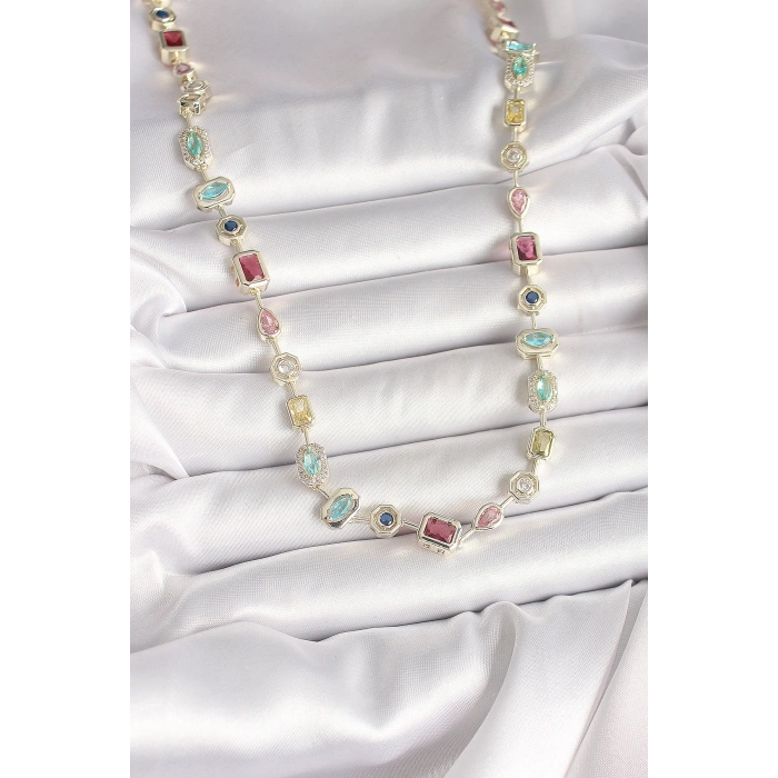 Erb Pirinç Gold Renk Zirkon Taşlı VIP Seri Kadın Kolye