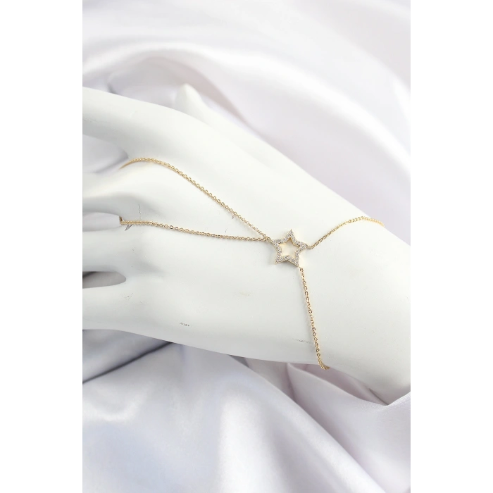 Erb Pirinç Gold Renk Zirkon Taşlı Yıldız Model Şahmeran