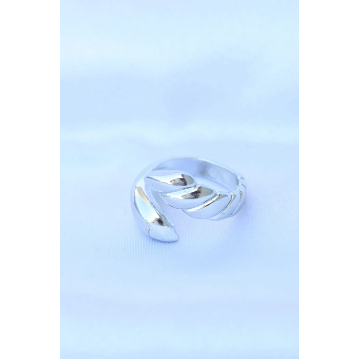 Erb Pirinç Gümüş Renk Ayarlanabilir Sarmal Yüzük